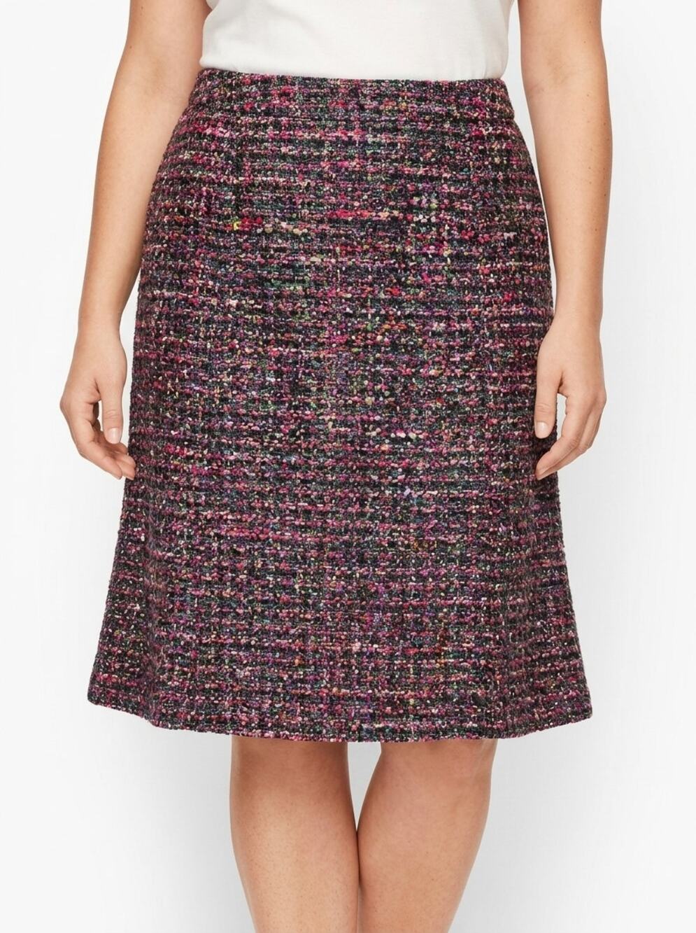 Talbots Wool Blend A-Line Knee Length Tweed Lined Skirt Women Size 14